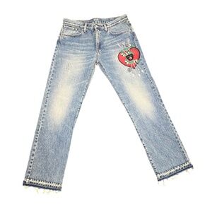 New GUCCI Men's Denim Pants with Patch US 34